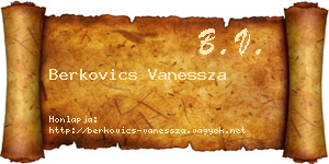 Berkovics Vanessza névjegykártya